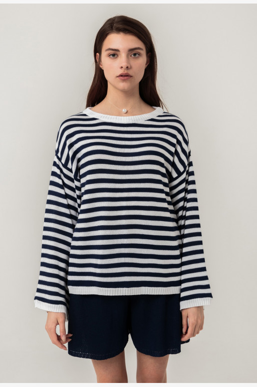 LIO white and dark blue stripes
knit sweater