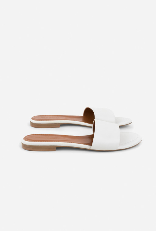 Reese white leather
sandals