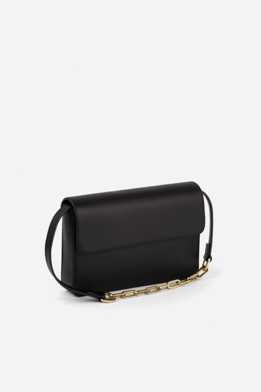 Carrie black leather bag /gold/