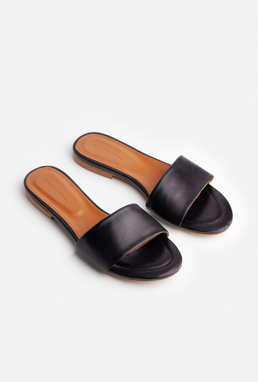 Reese black leather
sandals