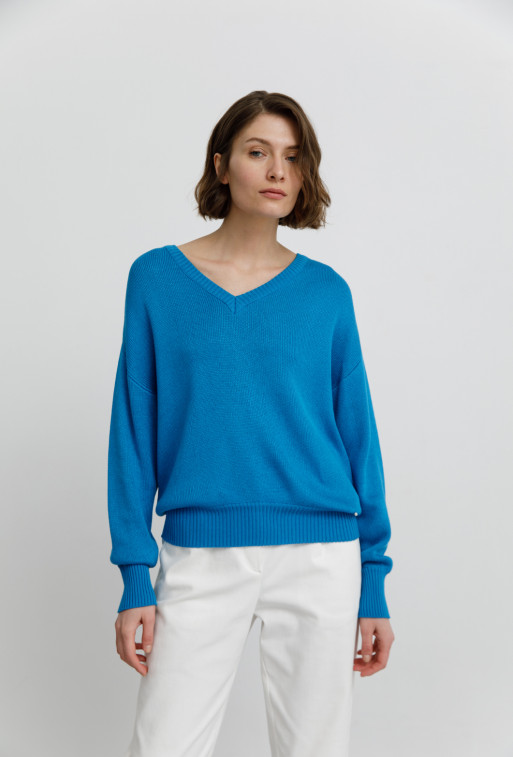 Трикотажный свитер Tommy
синего цвета