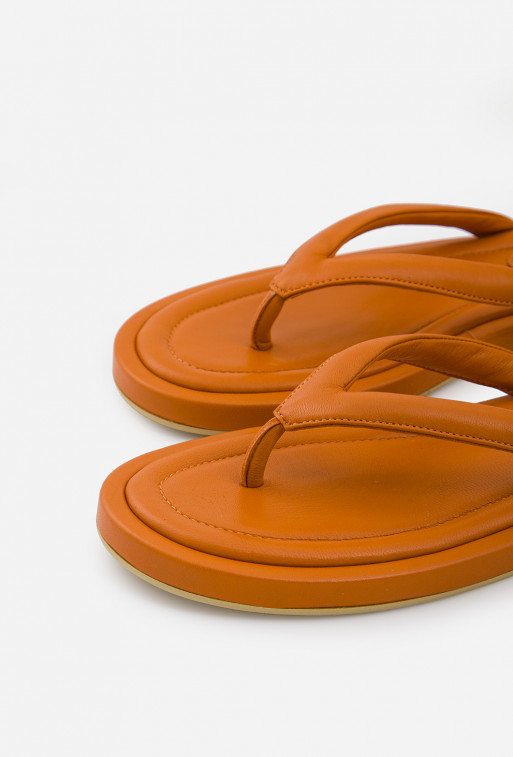 Feida orange leather
flip flops