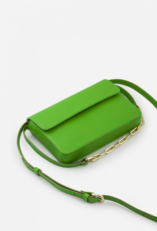 Carrie green leather
bag /gold/