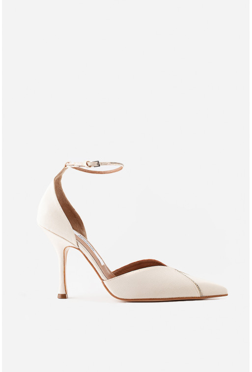 Grace milk satin sandals /9 cm/