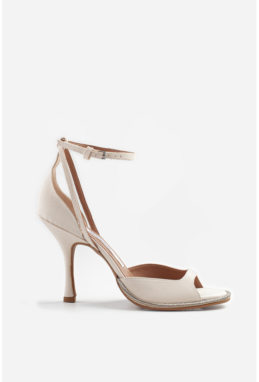 Milla milk satin sandals /9 cm/