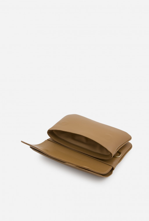 Saddle bag RS brown leather crossbody bag /gold/