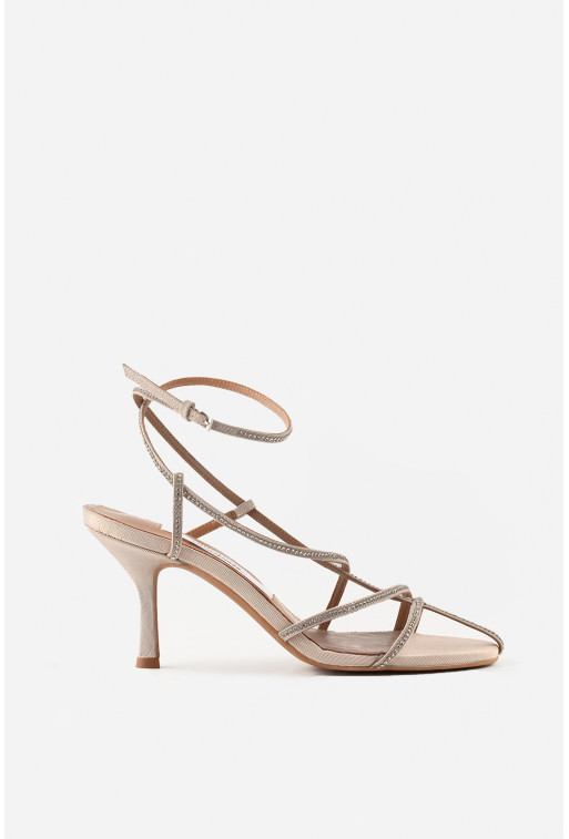 Maya beige satin sandals /7 cm/