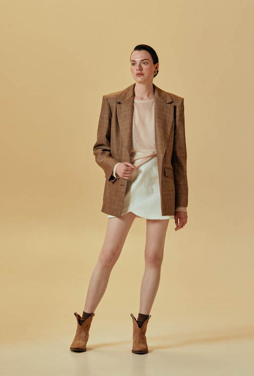 Brown wool oversized jacket
