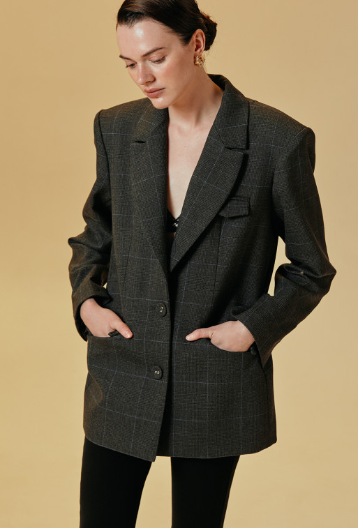 Gray wool oversized jacket