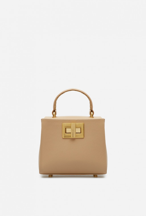 Erna micro RS beige leather bag /gold/