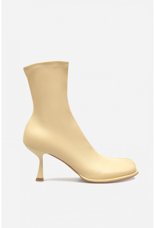 Yellow kitten heel on sale boots