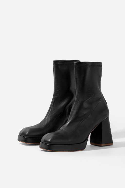 Christina black leather ankle boots