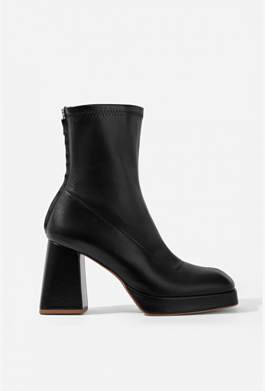 Christina black leather ankle boots