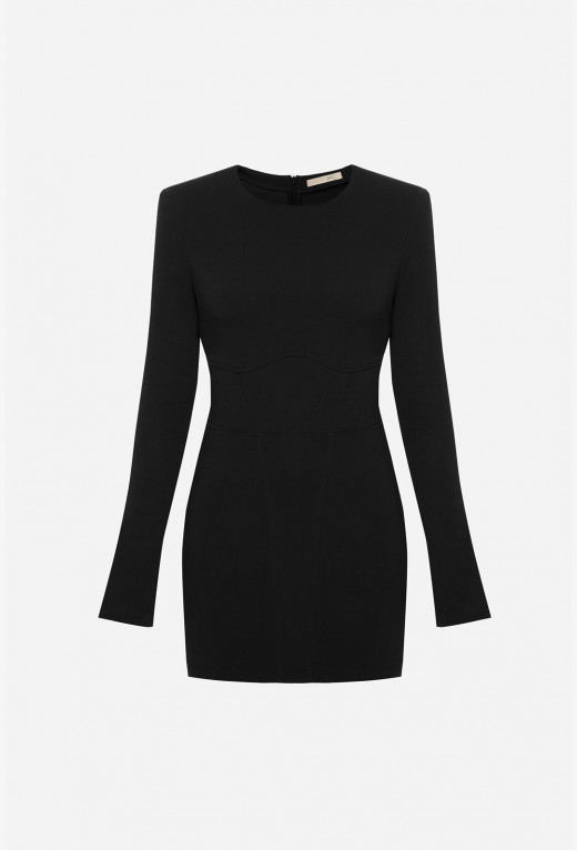 Чорна сукня-міні з цупкої тканини