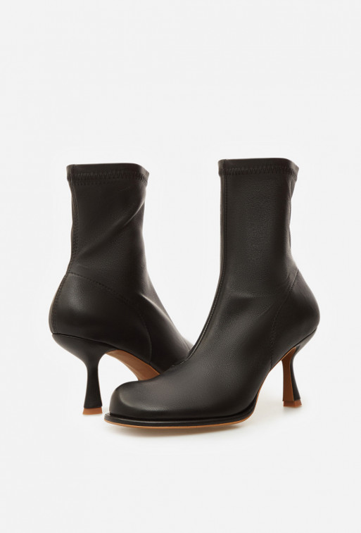 Blanca black leather ankle boots