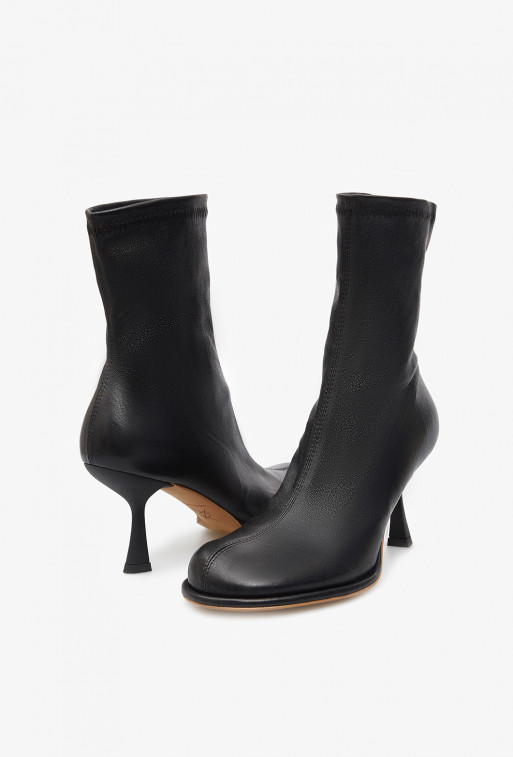 Blanca black leather ankle boots /7 cm/