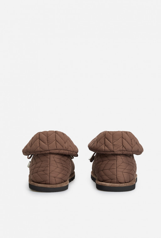 Ботинки-дутики Sharry коричневые из текстиля