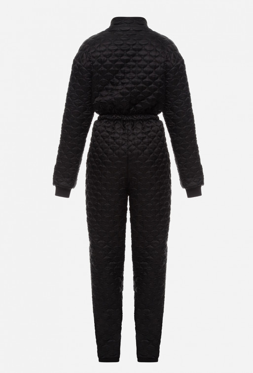 Quilted black overalls