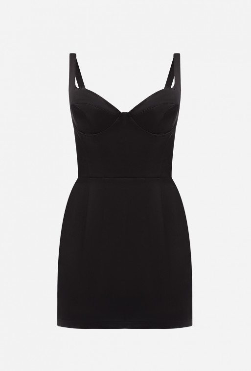 Black corset mini-dress