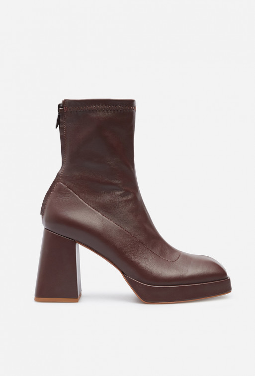Christina brown leather ankle boots
