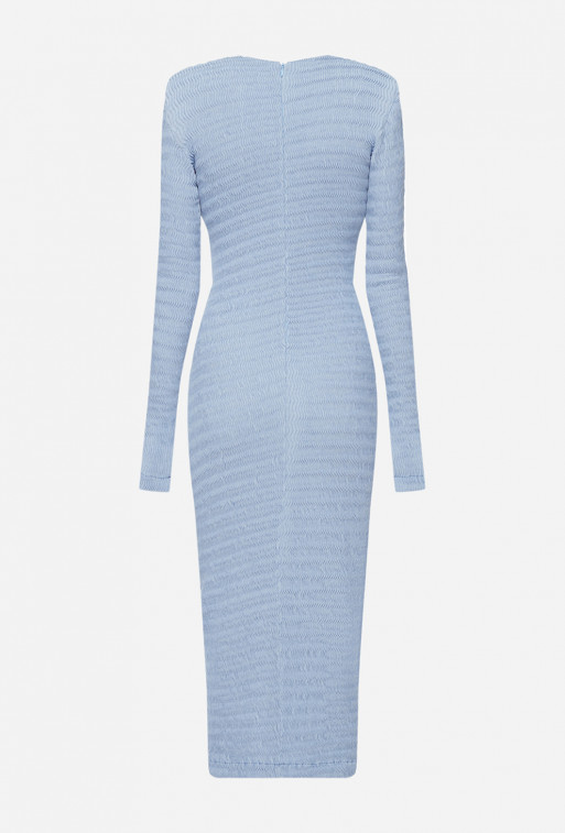 Blue textured midi dress
