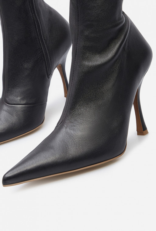 Kim black leather with lightning
ankle boots