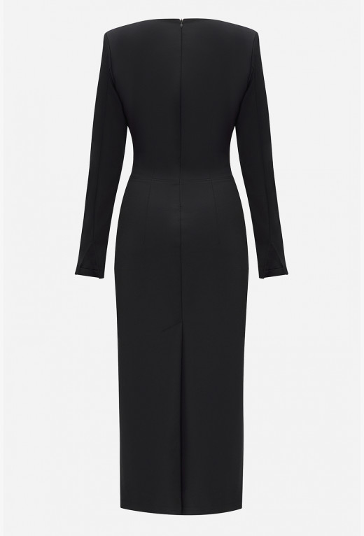 Long sleeve black cotton sales dress