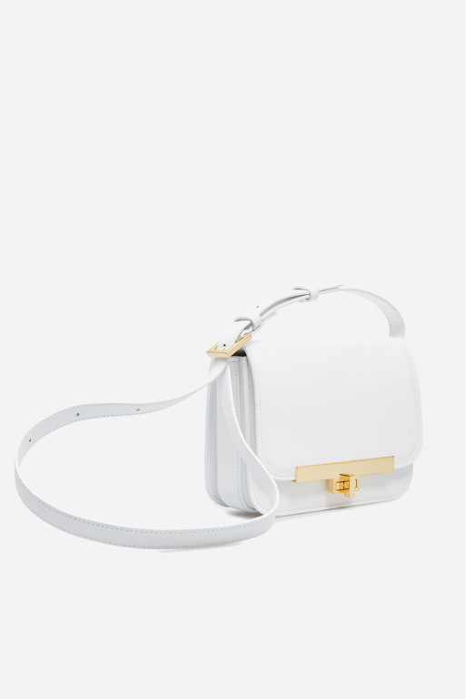 Harper white leather
cross body bag /gold/