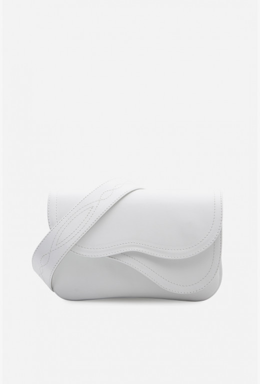 Кросбоді Saddle bag 2
з білої шкіри /срібло/