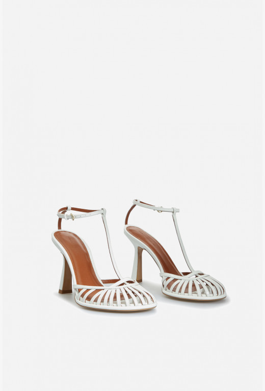 Goldie white patent leather sandals 9 cm 6100 buy in the