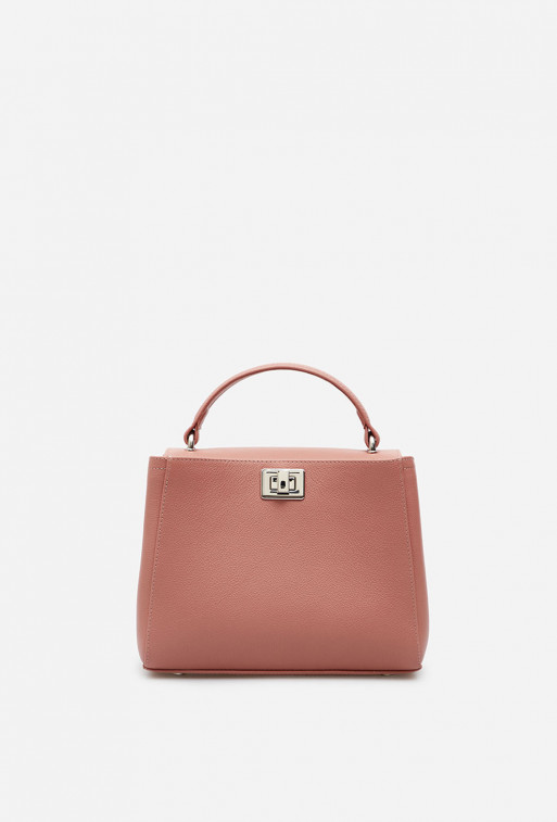 Erna mini pink leather bag /silver/