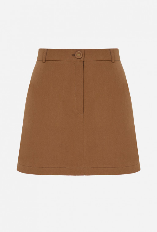Brown cotton mini skirt