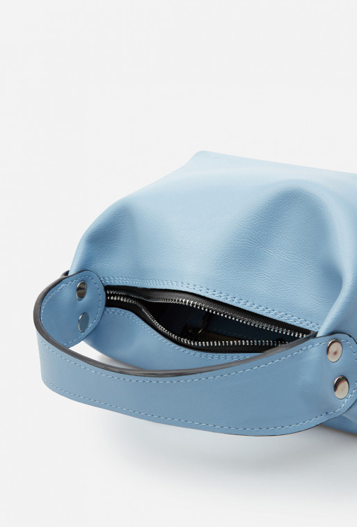 Selma micro blue leather
bag /silver/