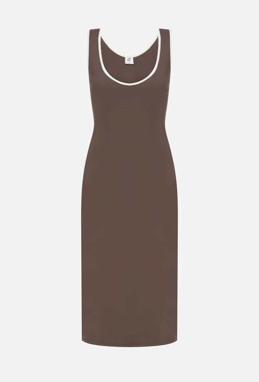 Brown viscose dress