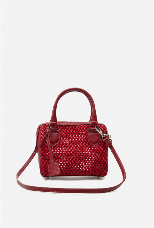 Drew Net Bag red textile shoulder bags  /silver/