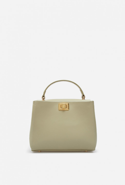 Erna mini pistachio color leather
bag /gold/