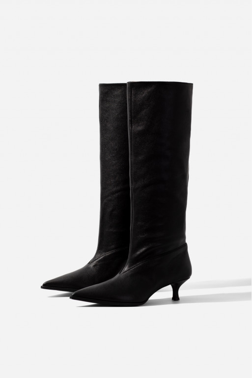 Erica black leather boots
