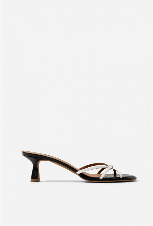 Mona black-white leather
sandals /5 cm/