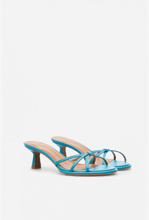 Mona blue leather sandals 5 cm 3400 buy in the Kachorovska