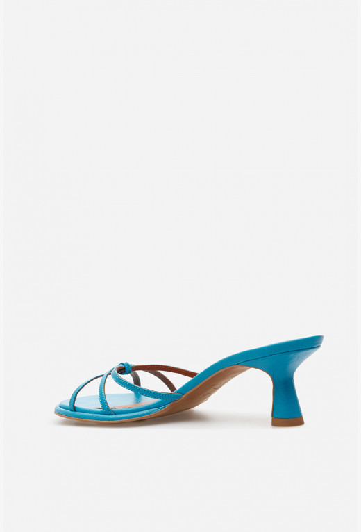 Mona blue leather sandals 5 cm 3400 buy in the Kachorovska