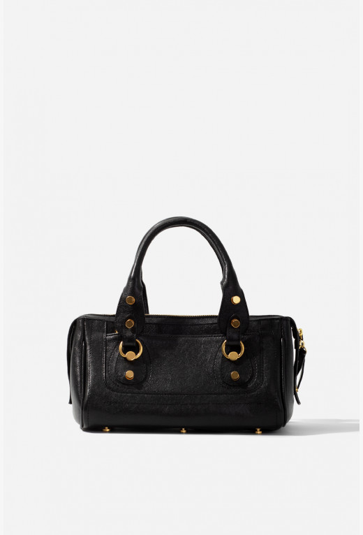 Donna black leather bag /gold/