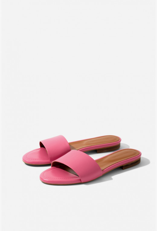 Reese pink leather slides 1900 buy in the Kachorovska online