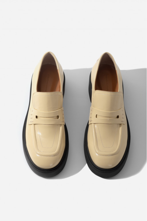 Cameron beige leather loafers
