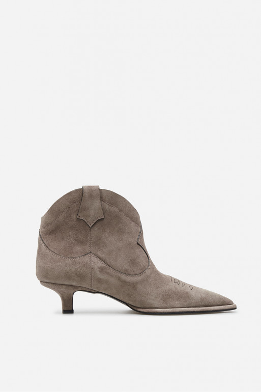 Cherilyn taupe suede cowboy boots