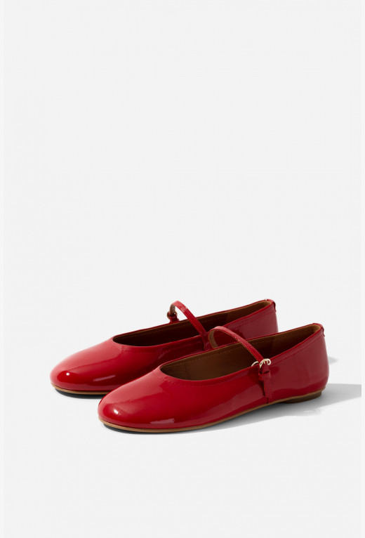 Red patent online flats