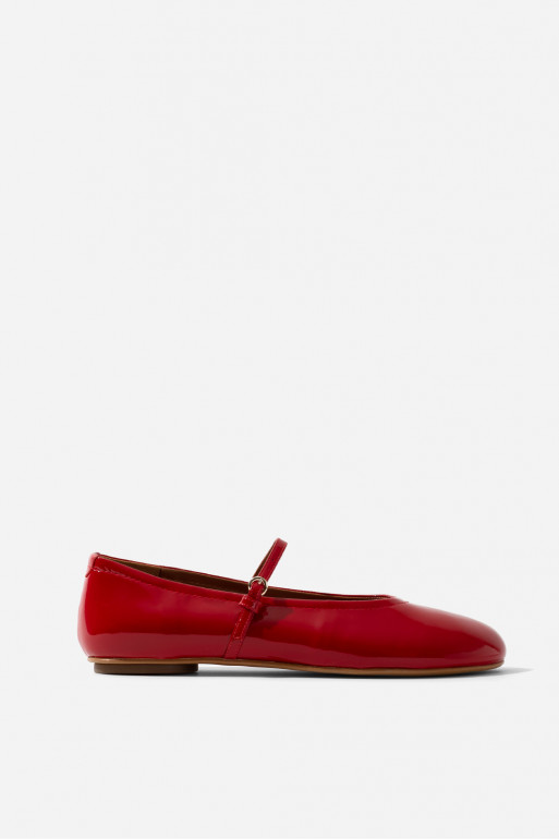 Ashley red patent ballet flats