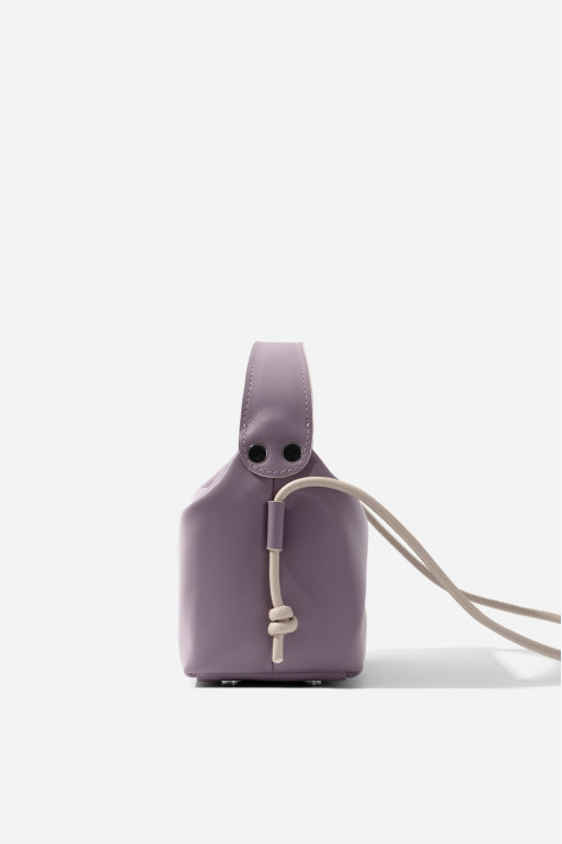 Selma micro purple leather bag /silver/
