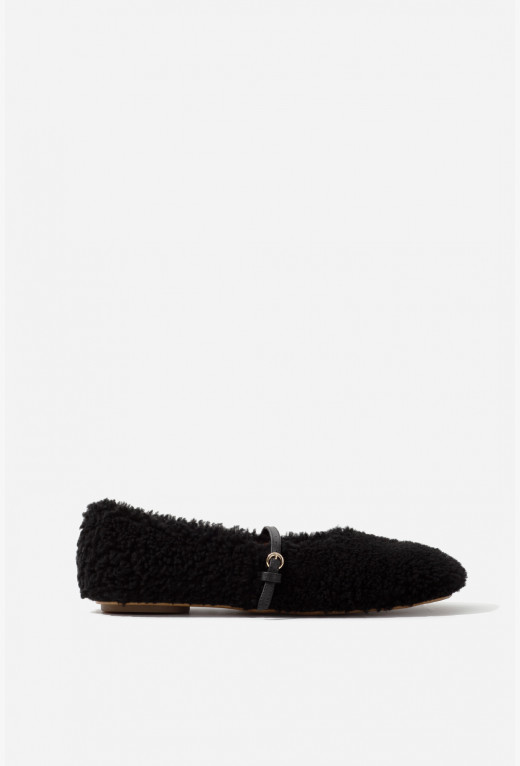 Fur deluxe 2024 shearling ballet flats