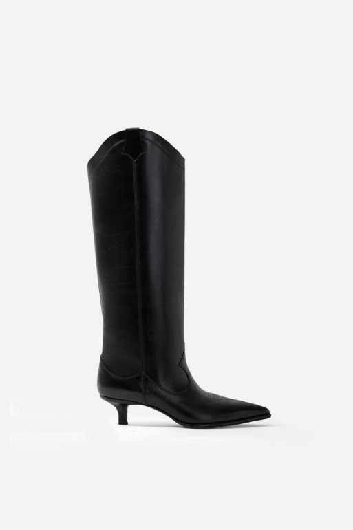 Katrin black vintage leather boots