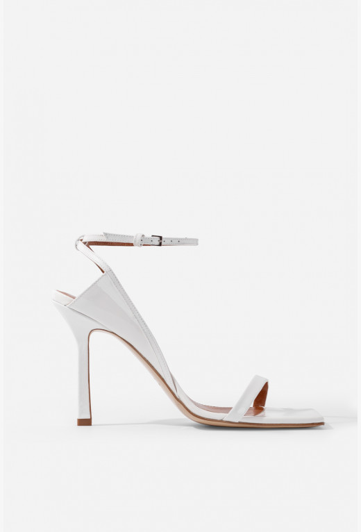 Bony white leather sandals /9 cm/